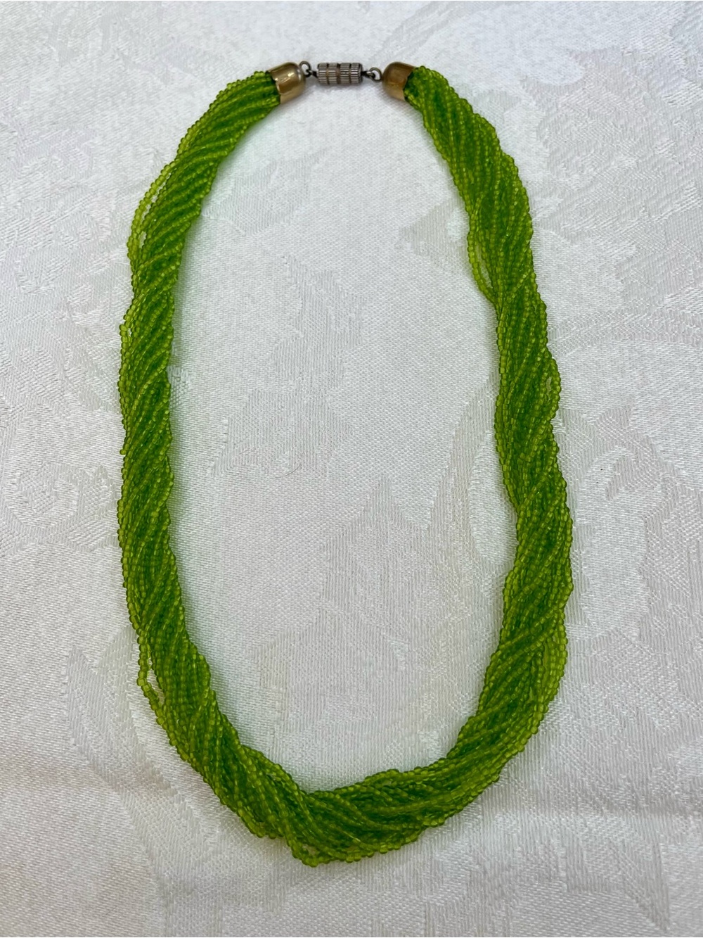 Murano Glass Green Multi-Strand Seed Bead Necklace